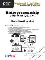 Entrepreneurship: Work Sheet (Q2, Wk7) Basic Bookkeeping