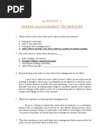 Activity 1: Stress Management Techniques: D. Others (Please Specify) : How Stress Could Be A Positive & Negative Emotion