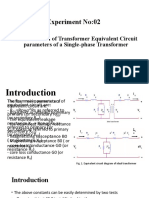 Determination of Transformer Equivalent Circuit Parameters of A Single