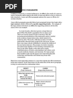 Cause and Effect Paragraphs Rev