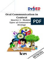 Oral Communication in Context: Quarter 2 - Module 3