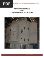 Instruction Manual FOR Large Vertical A.C. Motors: Bharat Heavy Electricals Limited, Bhopal (M.P.)