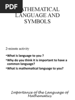 Math Language and Symbols