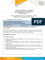 Guía de Actividades y Rúbrica de Evaluación - Paso 2 - Explicación Teórica de La Psicopatología