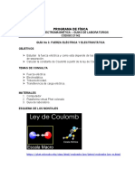 GUÍA No 3. FUERZA ELÉCTRICA-FÍSICA ELECTROMAGNÉTICA