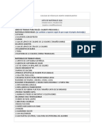 Lista de Materiales Primer Nivel de Transición 2021