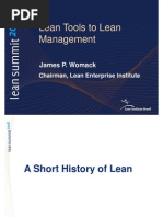 L T LTL Lean Tools To Lean Management Management: James P Womack James P. Womack