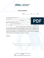 Carta de Autorización Del Padre de Familia y Nombramiento Del Docente, Monitor de Salud