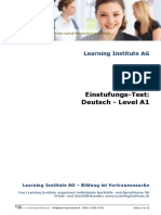 Einstufungstest Deutsch A1 WWW - Learninginstitute.ch