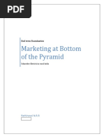 Marketing at Bottom of The Pyramid: End Term Examination