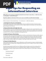 Eight Tips For Requesting An Informational Interview