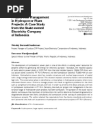 Project Risk Management in Hydropower Plant Projects A Case Study From The State-Owned Electricity Company of Indonesia