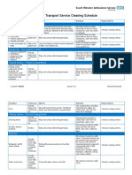 Patient Transport Service Cleaning Schedule