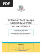 Knitwear Technology (Cutting & Sewing) - APM 7402 - Note Book-1