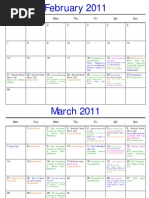 BFC 2011 Calendar (Feb, Mar, Apr, May)