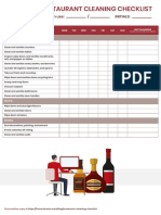 Restaurant Cleaning Checklist: Week in Use: Initials