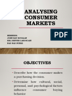 Analysing Consumer Markets: Members: John Ray Egualan Erl Denver Laroscain Nad Nad Nunez