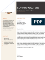 Sophia Walters: Profile Cover Letter