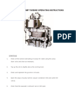 Cargo Oil Pump Turbine Operating Instructions: Starting