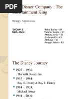 Walt Disney Company: The Entertainment King: Strategy Formulation