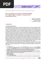 Four Case Studies On Corporate Social Responsibility: Do Conflicts Affect A Company's Corporate Social Responsibility Policy?