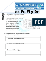 Ficha de La Letra de FR FL y BR para Primero de Primaria