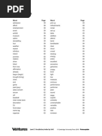 Ventures 3, Unit 5: Level 3 Vocabulary Index by Unit