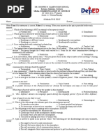 Oral Communication 2nd Quarter Summative