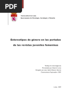 D.E.A.Estereotipos de Genero en Las Portadas de La Srevistas Juveniles Femeninas