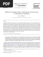 Relational Leadership Theory: Exploring The Social Processes of Leadership and Organizing