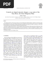 Controls On Channel Sinuosity Changes: A Case Study Ofthe Tisza River, The Great Hungarian Plain