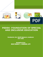 Ped04-Foundation of Special and Inclusive Education: Exclusive For SLSU Gumaca Students Use Only