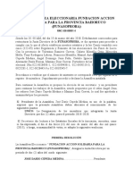 Acta Asamblea Eleccionaria Fundacion Accion Solidaria para La Provincia Bahoruco (Funasoproba)