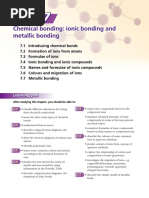 Chemical Bonding: Ionic Bonding and Metallic Bonding: Learning Goal