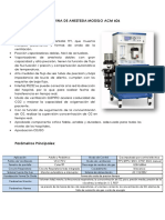 Ficha Tecnica Maquina de Anestesia Modelo Acm 606