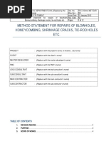 TEC-030100.1-MET-DoR-001 (Method Statement For Repairing of Blowholes, Honeycombing, Voids, Tie-Rod Hole Etc.)