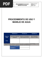 Procedimiento de Uso y Manejo de Agua