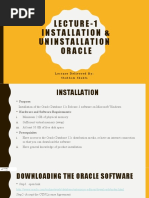 Lecture-1 Installation & Uninstallation Oracle