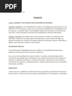 Temario Curso Manejo y Uso Seguro de Extintores de Incendio