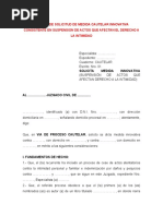 97.modelo de Solicitud de Medida Cautelar Innovativa Consistente en Suspension de Actos Que Afect