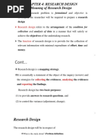 Chapter 4: Research Design Meaning of Research Design