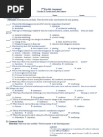 Grade 11 2nd Parallel Assessment Sample