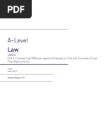 A-Level: LAW04 Unit 4 Criminal Law (Offences Against Property) or Tort and Concepts of Law Final Mark Scheme