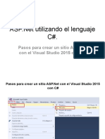 Pasos para Crear Un Sitio ASPNet Con El Visual Studio 2015 Con CSharp