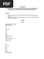 Lab Report 3 To Measure Time-Domain Performance of The System and The Effect of Disturbance in A Closed-Loop Control System Using Labview