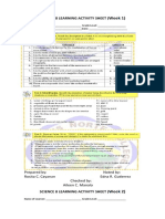 Science 8 Learning Activity Sheet (: Week 1)