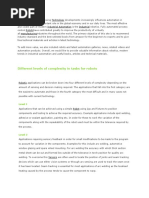 Different Levels of Complexity in Tasks For Robots: Technology Industrial Automation Industrial Robots Manufacturing