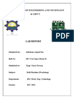 Lab Report of Drill Machine