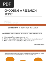 Choosing A Research Topic