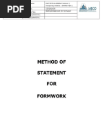 Method of Statement - Formwork